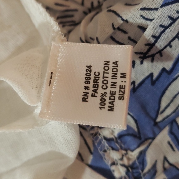 1967- Jennifer & Grace Blue White Floral Smocked Mini Skirt Size M NWT - Picture 9 of 10